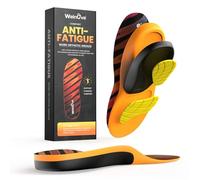 Work Orthotic Insoles for Plantar Fasciitis - Welnove Superior Comfort Work Boot Insoles for Standing All Day (Orange, Size M)