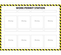 Work Permit Station - 120 x 90 cm - 5mm Foamex Board - Includes 8 A4 Perspex Document Holders - Ensure All Contractor & Staff Activities are Safety Coordinated with This Highly-Visible Permit Station