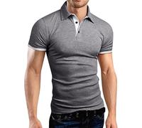 Work Polo Shirts for Men Shortsleeves Turn Down Collar Shirt Solid Color Slimming fit Blouses Comfort Breathable Sweatshirts Plain Lightweight Business shiteshirts for Daily,Working S-3XL