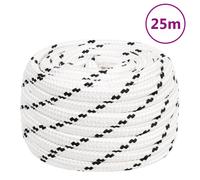 Work Rope 20mm x 25m White Polyester Braided Cord 4600kg Break 920kg Load Heavy