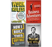 Work Rules, Business Adventures, How I Built This[Hardcover], Way of the Wolf 4 Books Collection Set