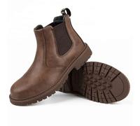 Work Safety Shoes, Labour Insurance Shoes, Smash and Puncture Resistant Steel Toe Boots, Comfortable Outdoor Adventure Protection Footwear(Brown,8.5)