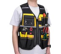 Work Safety Vest, Multi Pocket Tool Organizer, Utility Vest with Portable Fabric, Carpenter Electrician Gear, Workwear Accessory with Adjustable Fit, Home Shop for Dad Husband