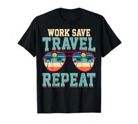 Work Save Travel Repeat - Beach Traveling Traveler Gifts T-Shirt