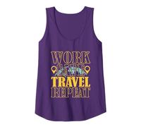 Work Save Travel Repeat, Funny Travel Lover Costume Tank Top