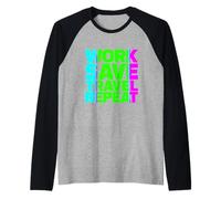 Work Save Travel Repeat Raglan Baseball Tee