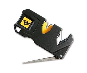 Work Sharp Pivot Plus Knife Sharpener with Crossed Carbide Elements and Ceramic Rods in Black - 8.90 cm