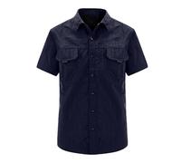 Work Shirts for Men Short Sleeve Quick Dry Shirts Regular Fit Button Down Workwear Solid Colour Utility Tops Casual Designer Blouse with Pockets Hiking Travel Shirt Large