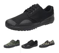 Work Shoes Men's Camouflage Low Top Slip Resistant Walking Shoes Fitness Trainers Lace up Outdoor Hiking Shoes dad Gifts Footwear UK 7 Black