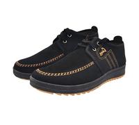 Work Shoes Men's Health Shoes Summer Breathable Slip-On Comfortable Trainers Plain Soft Sole Cushioning Sports Shoes Outdoor Running Workout Jogging Shoes with Laces, 39-41.5 EU, black, 8 UK