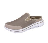Work Shoes Women- Couple Casual Solid Colour Wrapped Toe Flyweave Mesh Breathable Half Flip Flops Large Size Casual Shoes Chic