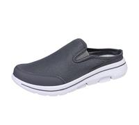 Work Shoes Women- Couple Casual Solid Colour Wrapped Toe Flyweave Mesh Breathable Half Flip Flops Large Size Casual Shoes Chic