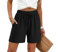 Work Shorts for Women UK 2026 Ladies Bermuda Shorts Baggy Cargo Pants with Pockets Short Summer Drawstring Elasticated Waist Half Trousers Bottoms for Outdoor Hiking Travel Golf Wardrobe Clothing