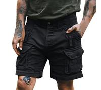Work Shorts Men Scruffs, Summer -Pockets Twill Camo Casual Work (Black L)