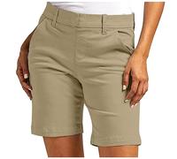 Work Shorts Women High Waisted Casual Solid Cotton Stretch Ladies Formal Shorts Combat Cargo Short Mini Summer Pants Outdoor Walk Bottoms with Pockets