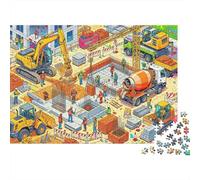 Work Site Scene 1000 Piece Jigsaw Puzzle Recyclable Paper Pixel Style Puzzle for Adults Fun Present & Activity for Home Great Gift Idea for Men 38x26cm/1000pcs