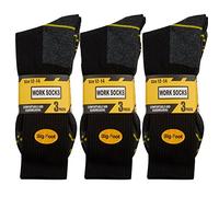 WORK SOCKS Men's Thick Socks Heavy Duty Reinforced Heel Sizes 12-14 Asstd 9 Pairs