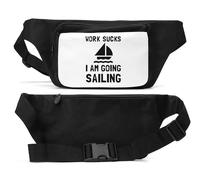Work Sucks I Am Going Sailing Unisex Waist Bag Black