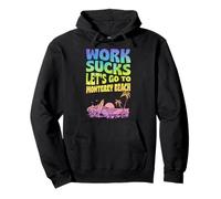 Work Sucks Lets Go To Monterey Beach California Floral Surf Pullover Hoodie