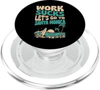 Work Sucks Lets Go To Santa Monica Floral Surf Vacation PopSockets PopGrip for MagSafe