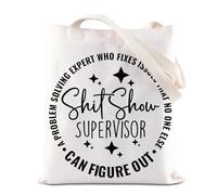 Work Supervisor Tote Bag Team Leader Manager Appreciation Gift Funny Office Coworker Gift Shit Show Supervisor Shoulder Bag (Shit Show Supervisor Tote)