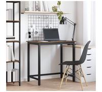 Work Table Smoked Oak 100x50x76.5cm Engineered-wood Steel Height Adjustable Desk
