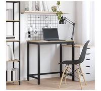 Table Engineered Wood and Steel Wooden Work Modern Home Office Desk vidaXL