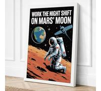Work the Night Shift on Mars Canvas Wall Art Print 18x12 Inch (46 x 30 cm)