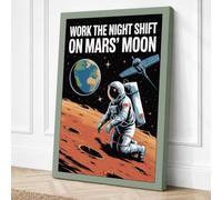 Work the Night Shift on Mars Canvas Wall Art Print 30x20 Inch