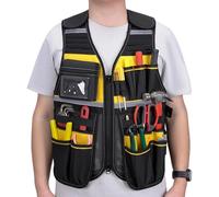 Work Tool Vest, Multi Pocket Safety Organizer, Sturdy Utility Vest for Hands On Jobs, Storage Vests for Dad Husband Carpenter Electrician Construction Grill Cleaning Mechanic Birthday Car