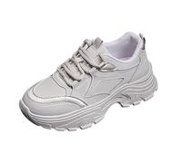 Work Trainers Women's Sports Shoes Spring Summer and Autumn Student Korean Style All Thick Single Shoes Women's Sports Shoes Women's Street Cleats 2-sxk Friends Sneaker (Grey, 5)