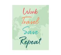 Work Travel Save Repeat Background Men's T-Shirt - White - M - White