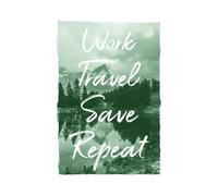 Work Travel Save Repeat Forest Photo Men's T-Shirt - White - XL - White