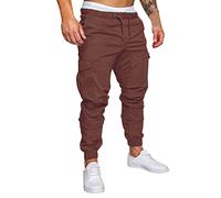 Work Trousers for Men Black Combat Trousers with Multi Pockets Men Elasticated Waist Regular Fit Drawstring Cargo Pants Slim fit Work Trouser Outdoor Walking Mens Hiking Trouser Workwear