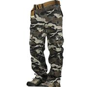Work Trousers for Men Cargo Multi-Pockets Tactical Workwear Trouser Solid Color Loose Fit Cotton Combat Workwear Pants for Daily Work and Leisure Activities (JN, 32)
