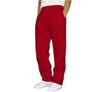 Work Trousers for Men Mens Trousers Casual Men's Fleece Mens Fleeces Work Combat for Men UK Sports Smart Cotton Joggers Red