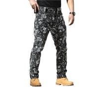 Work Trousers for Men Utility Durable Cargo Trousers Solid Military Tactical Trouser with Multi Pockets Casual Comfort Cargo Pants Loose Fit Outdoor Combat Hiking Work Trouser Workwear Men Bronze