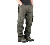 Work Trousers Men Cargo Stretch Casual Trouser Straight Wide Leg Regular Fit Pants Gym Workout Sports Daily Wear Pant Solid Workwear Outdoor Bottoms with Multi Pockets