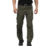 Work Trousers Men, Cargo Trousers for Men UK Baggy Outdoor Waterproof Hiking Work Pants Stretch Multi Pockets Lightweight Classic Tactical Trousers Army Green, L
