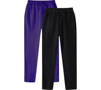 Work Trousers Men Hip Hop Trousers Casual Plain Training Trousers with Cuffs for Lacing and Pocket, Pack of 2 Men's Trousers Fabric Stretch, purple, XL
