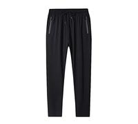 Work Trousers Men Solid Sports Leisure Trousers Fitness Loose Running Training Leg Protection Trousers Ninth Trousers Trousers 102 Men, black, 8XL