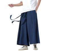 Work Trousers, Men's Casual Trousers for Men, Loose Fit, Comfortable Everyday Wear, Drawstring Design for Versatile Styling, Suitable for All Seasons, Easy-Care Cargo Trousers, Men's Print, navy, L