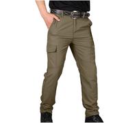 Work Trousers Mens Elasticated Waist Cargo Trousers Slim Fit Combat Trouser Stretch Tactical Trouser Walking Bottoms Lightweight Outdoor Breathable Hiking Trousers