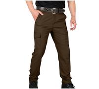Work Trousers Mens Elasticated Waist Cargo Trousers Slim Fit Combat Trouser Stretch Tactical Trouser Walking Bottoms Lightweight Outdoor Breathable Hiking Trousers