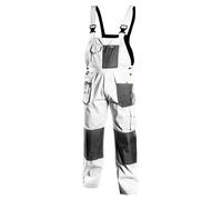 Work trousers with suspenders, white, HD, size XL/56