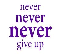 Work Wall Sticker Exercise Room Workout Repeated Emphasis Never Give Up Motivational Phrases Self-Adhesive Vinyl Wall Decal Small - 30x28cm