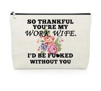 Work Wife Travel Zipper Pouch for Women Appreciation Gifts for Work Wife | Wives Wedding Anniversary Birthday Gift Wives Makeup Bag from Husband Christmas Valentine's Day Romantic Present Cosmetic Bag