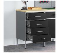 Work Bench Engineered Wood and Steel Industrial Table DIY Desk Workshop vidaXL