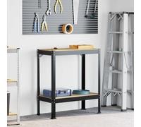 Workbench Black 81x41x91cm Engineered Wood & Metal, Drawer & Shelves Pegboard +