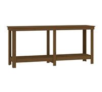 Workbench Honey Brown Made of Solid Pine Wood 180 x 50 x 80 cm with Lots of Storage Space Drawer Shelf and Sturdy Wooden Frame for Workshop Garage Basement Work